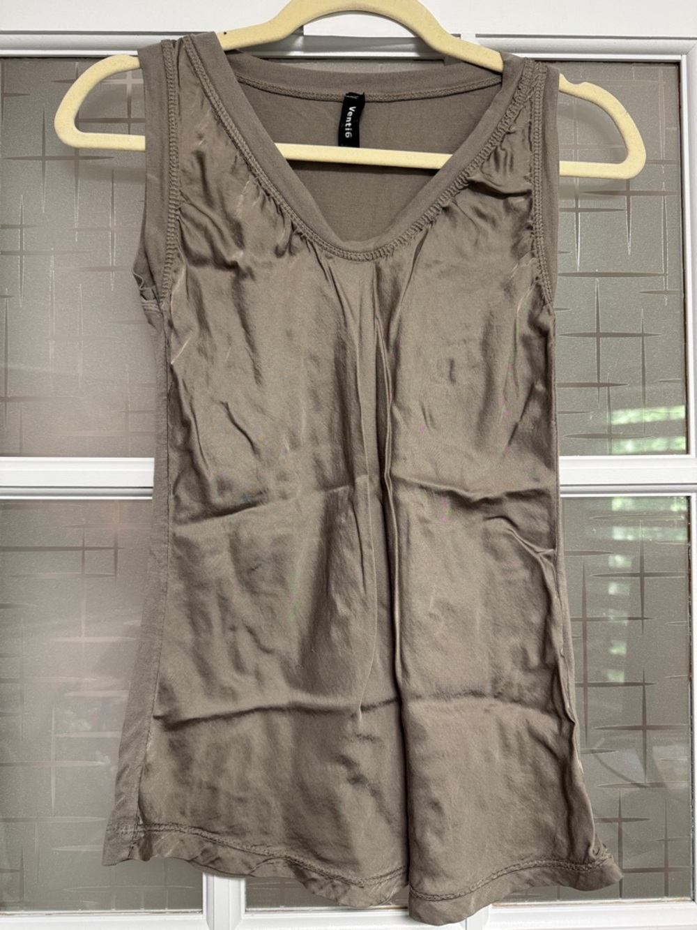Venti Women's Taupe V-Neck Tank Top